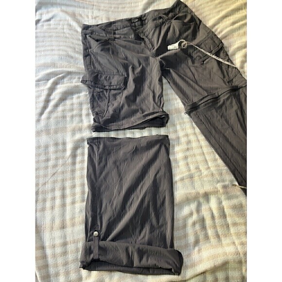 Prana Convertible Zip Off Outdoor Activewear Hiking Pants Womens 14 Gray shorts - Picture 5 of 10